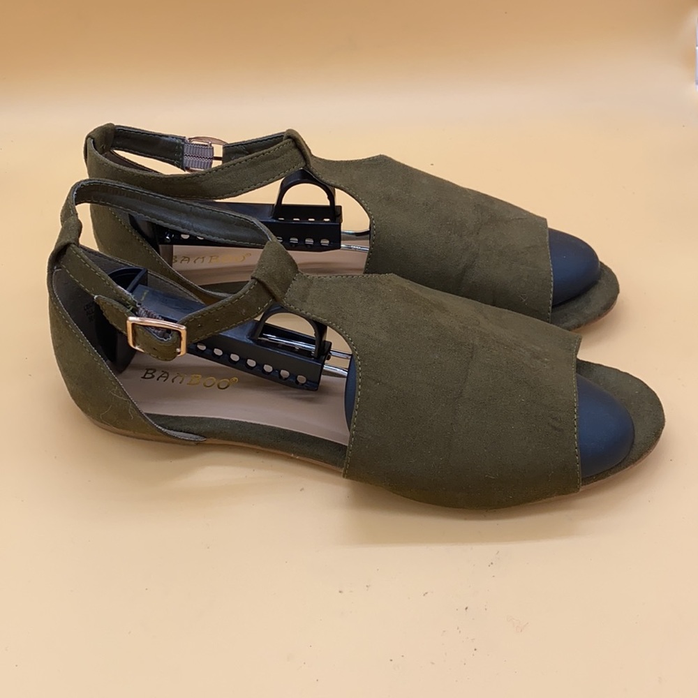 Bamboo sandals suede military green 9 - Picture 2 of 7
